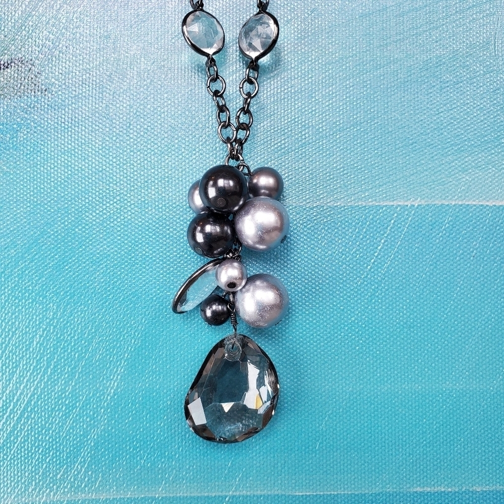 The Limited Beaded Cluster Drop Pendant Necklace